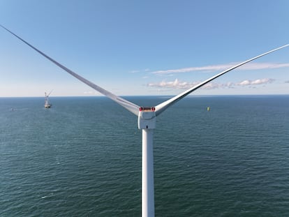 El parque eólico marino de Vineyard Wind, situado en EE UU, en una imagen facilitada por Avangrid.