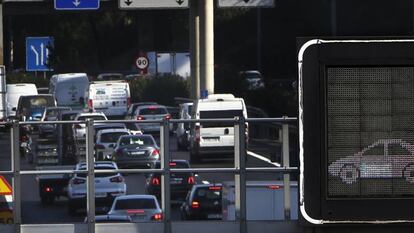 Reducción de la velocidad en Madrid por la alta contaminación, el viernes pasado. 