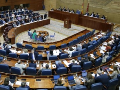 [CIUDAD]Panor&aacute;mica del hemiciclo de la Asamblea de Madrid.