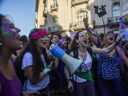 Manifestación feminista en Buenos Aires, Argentina.