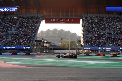 El coche de Checo Pérez en el Autódromo Hermanos Rodríguez, en Ciudad de México.