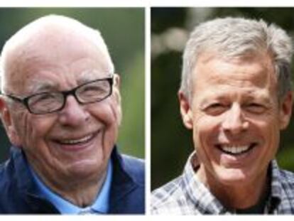 Rupert Murdoch, consejero delegado de 21st Century Fox, y Jeffrey Bewkes, primer directivo de Time Warner 