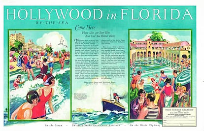 Cartel de 1926 para promocionar las vacaciones en Florida.