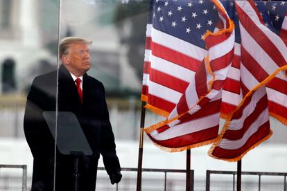 Donald Trump, al final de su mitin en Washington el pasado 6 de enero, día del asalto al Capitolio.