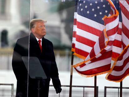 Donald Trump, al final de su mitin en Washington el pasado 6 de enero, día del asalto al Capitolio.
