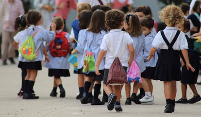 Alumnos de un colegio de Cáceres, en el pasado inicio de curso.