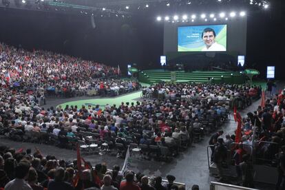 Acto político de EH Bildu  en el BEC de Barakaldo, con la intervención de Arnaldo Otegi desde la cárcel de Logroño, el 13 de octubre de 2012.