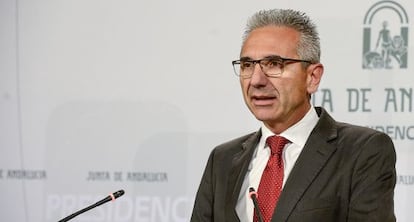 El portavoz del Gobierno, Miguel Ángel Vázquez, en San Telmo.