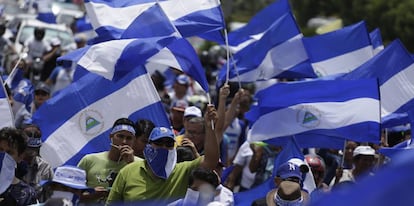 Manifestación de estudiantes contra el Gobierno en Managua