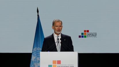 King Felipe VI of Spain at the UN International Conference on Financing for Development in Seville, Spain.