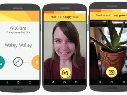 Microsoft lanza una alarma para Android que sólo se desactiva si haces muecas