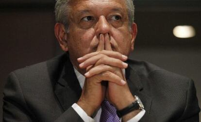 Andrés Manuel López Obrador durante la rueda de prensa de este jueves.