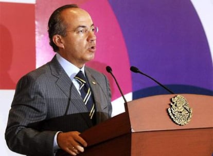 Felipe Calderón, presidente de México, en la residencia oficial de Los Pinos.
