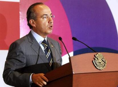 Felipe Calderón, presidente de México, en la residencia oficial de Los Pinos.