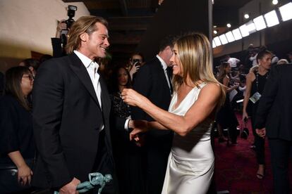 El reencuentro de Jennifer Aniston y Brad Pitt en los SAG Awards, los premios del sindicato de actores, celebrados en Los Ángeles (California).
