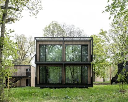 Uno de los cubos de cuatro habitaciones en los que se alojan los jugadores de Alemania.