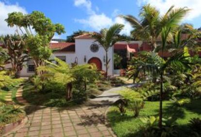 Jard&iacute;n del hotel Hacienda de Abajo, en La Palma. 