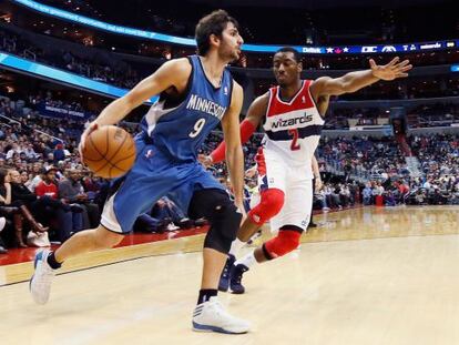 Ricky Rubio en un momento dele ncuentro ante los Washington Wizards.