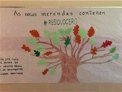 Mural del pasillo del colegio. Generación de ‘residuos cero’