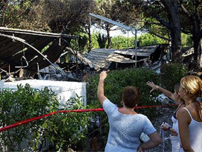 Evacuación en un cámping de Castelldefels