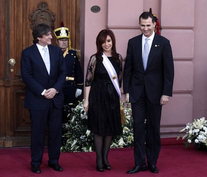 El Príncipe, en la toma de posesión de la presidente Cristina Fernández, el pasado 10 de diciembre.