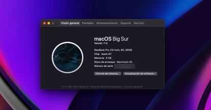 Accede a la actualización del sistema.