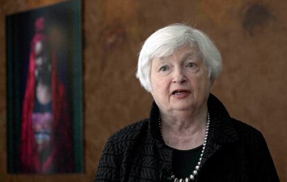 In this image taken from a video, Treasury Secretary Janet Yellen speaks during an interview with The Associated Press on Saturday, Jan. 21, 2023, in Dakar, Senegal.