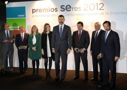 Entrega de los Premios Seres a la Innovaci&oacute;n y el compromiso social de la empresa, a los que han asistido los Pr&iacute;ncipes de Asturias.
 
 