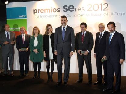 Entrega de los Premios Seres a la Innovaci&oacute;n y el compromiso social de la empresa, a los que han asistido los Pr&iacute;ncipes de Asturias.
 
 