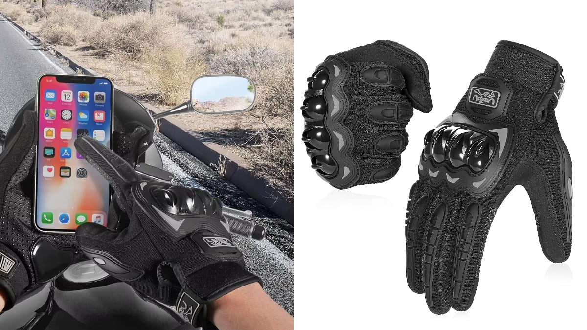 Estos guantes de moto táctiles permiten manipular con soltura el móvil o cualquier pantalla.