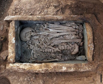 A burial at the La Bastida dig in Murcia.