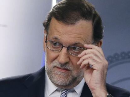 El presidente del Gobierno en funciones, Mariano Rajoy, durante una reciente rueda de prensa.