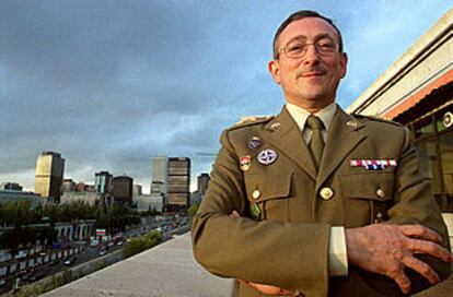 El teniente coronel Polanco, el jueves, en el Estado Mayor de la Defensa, en Madrid.