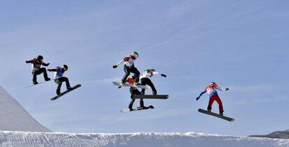 La final masculina de snowboard en Pyeongchang (Corea del Sur).