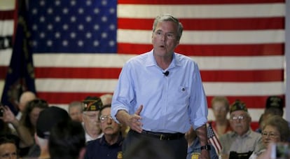 Jeb Bush, en New Hampshire, en un acto de campa&ntilde;a. 