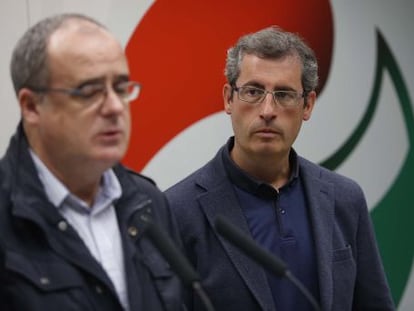 Joseba Egibar, presidente del PNV en Gipuzkoa, junto a Markel Olano.