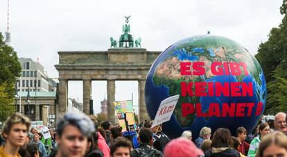 Manifestación en Berlín con motivo de la huelga mundial por el clima.