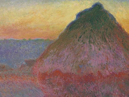 Uno de los famosos almiares del impresionista Claude Monet.