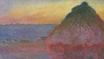 Uno de los famosos almiares del impresionista Claude Monet.