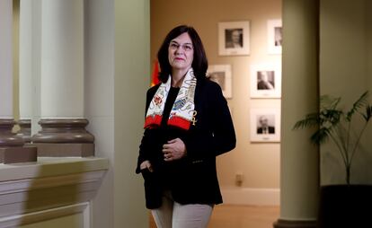 La presidenta de la CNMC, Cani Fernández, en la sede del organismo en Madrid, el pasado día 14.