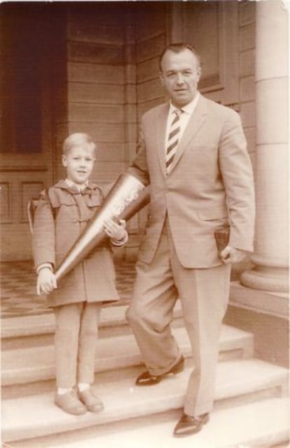 Aribert Heim, en 1961, con su hijo Rüdiger poco antes de huir.