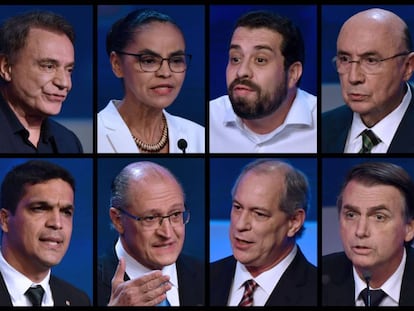 Composição com as fotos dos candidatos presidenciais.