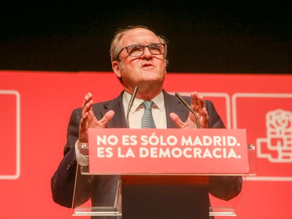 Ángel Gabilondo, en un mitin del PSOE en Leganés, este jueves.