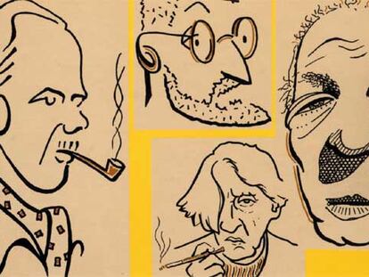 De izquierda a derecha, Cernuda, Unamuno, Zambrano y Borges, según el ilustrador Damián Flores.