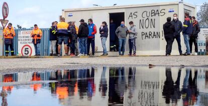 Trabajadores de la planta de Alcoa San Cibrao (Lugo).