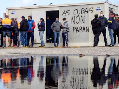 Trabajadores de la planta de Alcoa San Cibrao (Lugo).