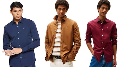 camisa tommy hilfiger hombre manga larga​