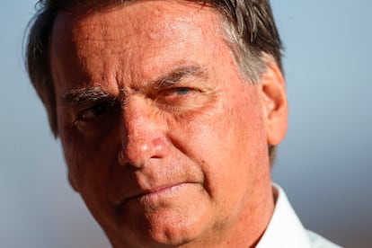 O presidente Jair Bolsonaro durante evento na base aérea de Brasília, no dia 22.