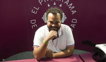 El músico y productor Carlos Jean en el palacio Euskalduna de Bilbao.