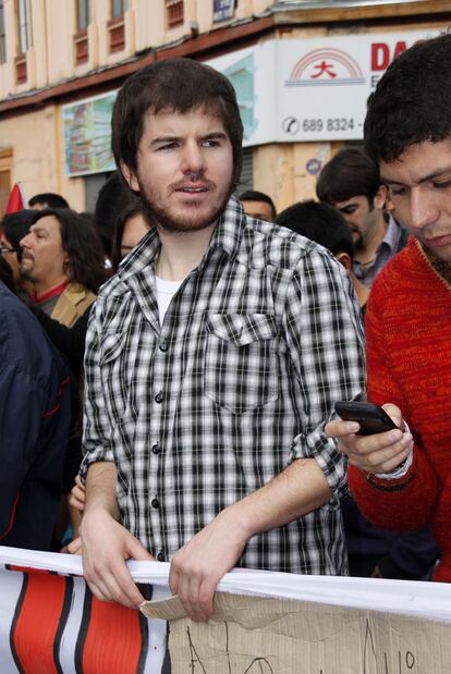 Giorgio Jackson, en una protesta en Santiago.